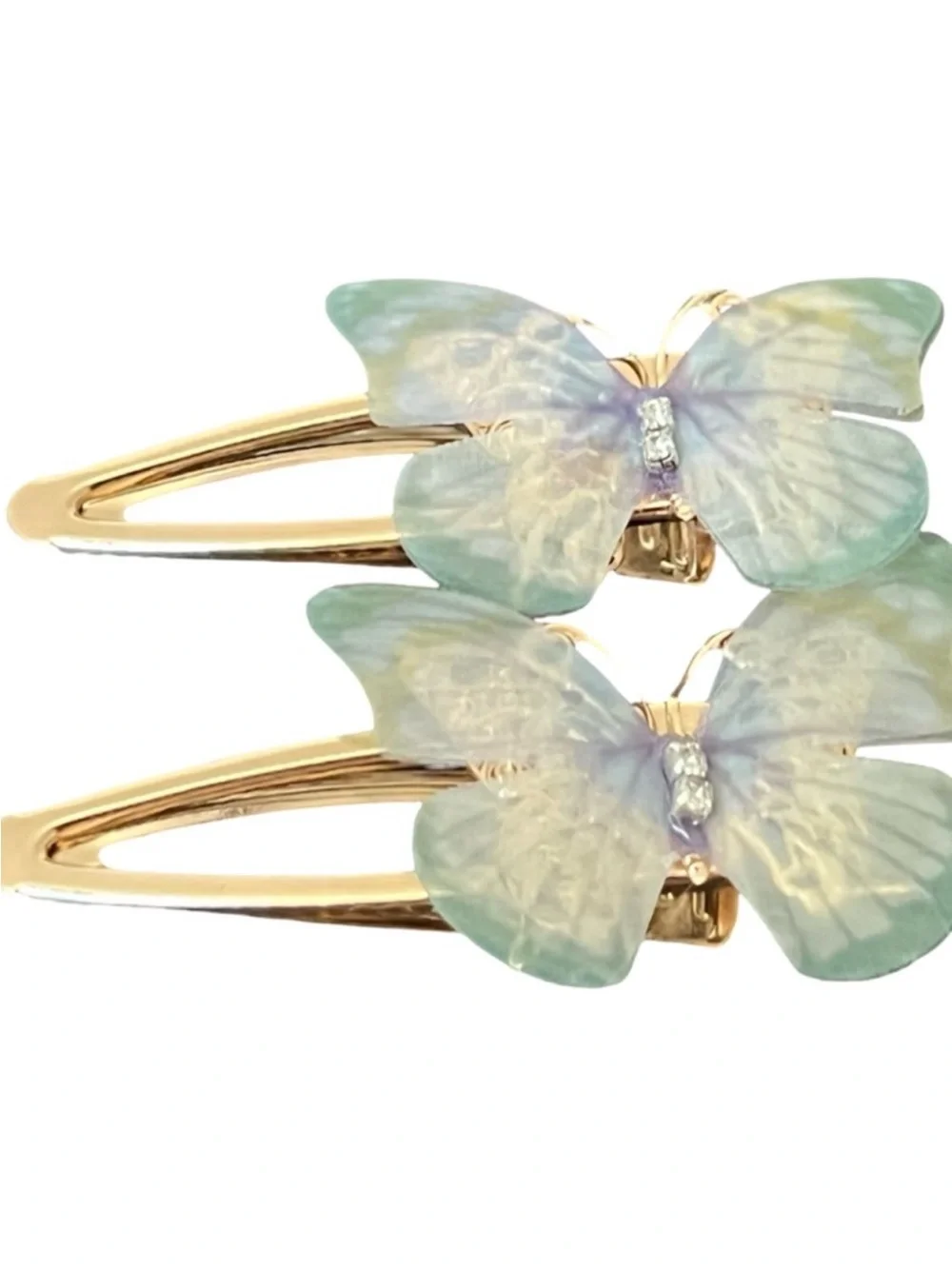 Gold Hair Clips with Pastel Floral Accents FINAL PRICE DROP